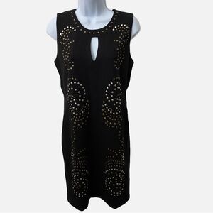 Carmen Marc Valvo, Studded Sheath Dress, Keyhole Detail